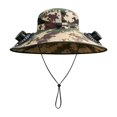thumbnail image 2 of Outdoor Wide Brim Sun Hat with 2 Solar Fan Sun Bucket Hat for Men Women UPF 50+ Bucket Fishing & Beach Hat with Fan Built in, 2 of 6