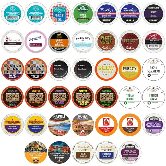 Coffee Pod, Dark Roast & Bold Flavors, Single Serve Cups for Keurig K Cup Machines, Robust Assortment, Variety Pack, 40 Count