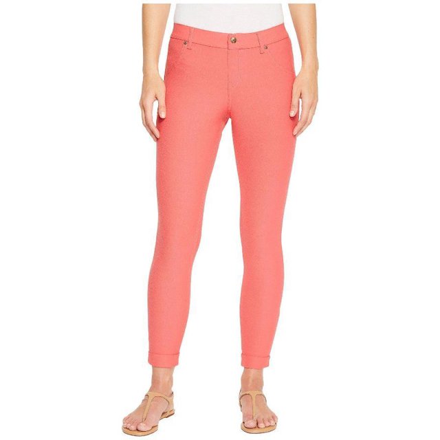 HUE U18746 Essential Denim Cuffed SKIMMER Legging Jegging Pant TART ( XS )
