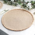 thumbnail image 3 of Balsa Circle 4 Natural 15 in Round Burlap Jute Placemats Braided Trim Party Event Decorations, 3 of 8