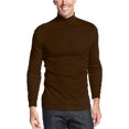 thumbnail image 1 of John Ashford - Camiseta básica con cuello simulado para hombre, marrón, grande, 1 of 1
