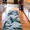 thumbnail image 2 of Hummingbird Decorative Rug, Art Lily Flowers Birds and Color Splashes in Watercolor Painting Style, Quality Carpet for Bedroom Dorm and Living Room, 6 Sizes, Sea Blue, by Ambesonne, 2 of 2