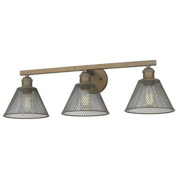 Golden Lighting Carver 3-Light Contemporary Metal Bath Vanity in Copper Patina