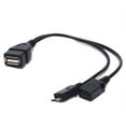 thumbnail image 1 of OTG Power Splitter Y Cable Micro USB Male to USB A Male Female Adapter Cord, 1 of 5