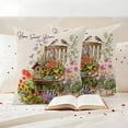thumbnail image 3 of Spring Flowers Outdoor Waterproof Pillow Covers, Cute Rabbits Tulips Sunflowers Daisy Vintage Decorative Square Throw Pillowcase Sofa Cushion Sham for Patio/Couch/Chair, 20"x20" 2 Pack, 3 of 8