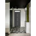 thumbnail image 4 of Front Exterior Prehung Metal-Plastic Door Frosted Glass | Manux 8112 Antracite Grey | Top Sidelite Transom | Office Commercial and Residential Doors Entrance Patio Garage 36x94 (W36x80+14) Left-hand, 4 of 6