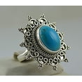 thumbnail image 3 of Navya Craft Turquoise 925 Sterling Silver Handmade Women Statement Ring Size 6.5, 3 of 5