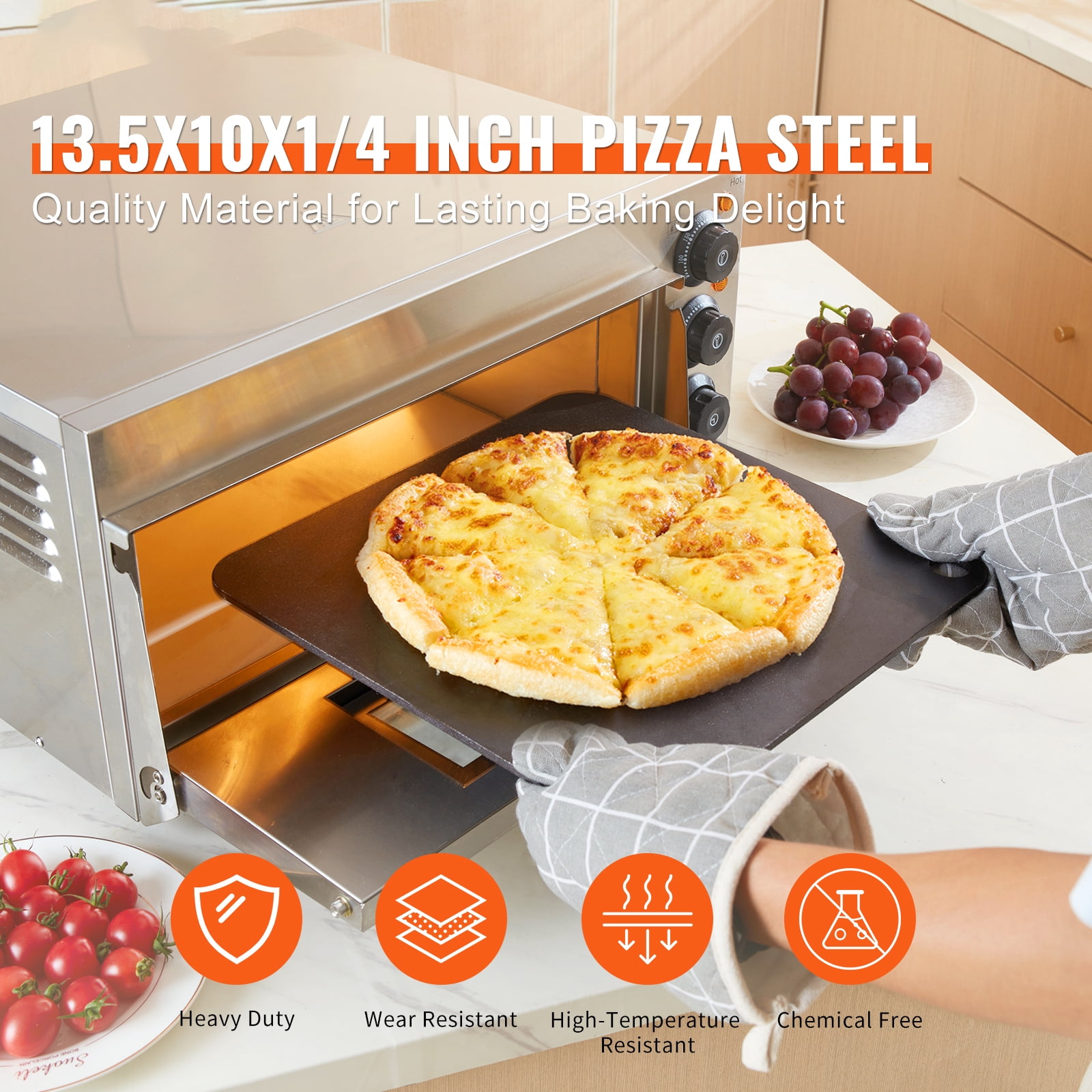 BENTISM 13.5"x10"Square Pizza Baking Steel for Oven