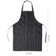 thumbnail image 2 of 2PCS Delantal impermeable Delantal de rayas de moda simple Delantal de cocina a prueba de aceite para adultos Delantal de cocina para mujeres Hombres (café, negro), 2 of 5