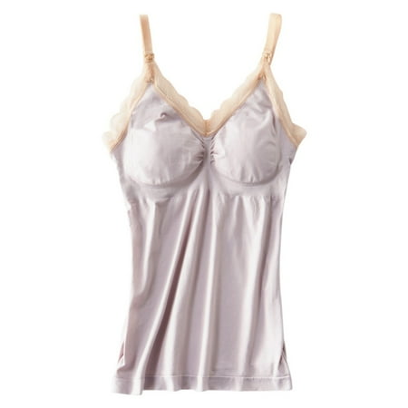 

Pretty Comy Women Lace Maternity Tank Top Nursing Camisoles Breastfeeding Shirt Padded Maternity Nursing Cami