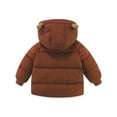 thumbnail image 3 of GYRATEDREAM Toddler Baby Boy Girl Warm Winter Fleece Jacket with Bear Ear Hood Thick Padded Coat 1-8 Years, Brown, 3 of 6