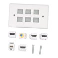 thumbnail image 4 of Placa de pared con 6 puertos, interfaz multimedia HD, CAT6, TV, cabezal F, placa de pared Ethernet para oficina en casa, 4 of 12