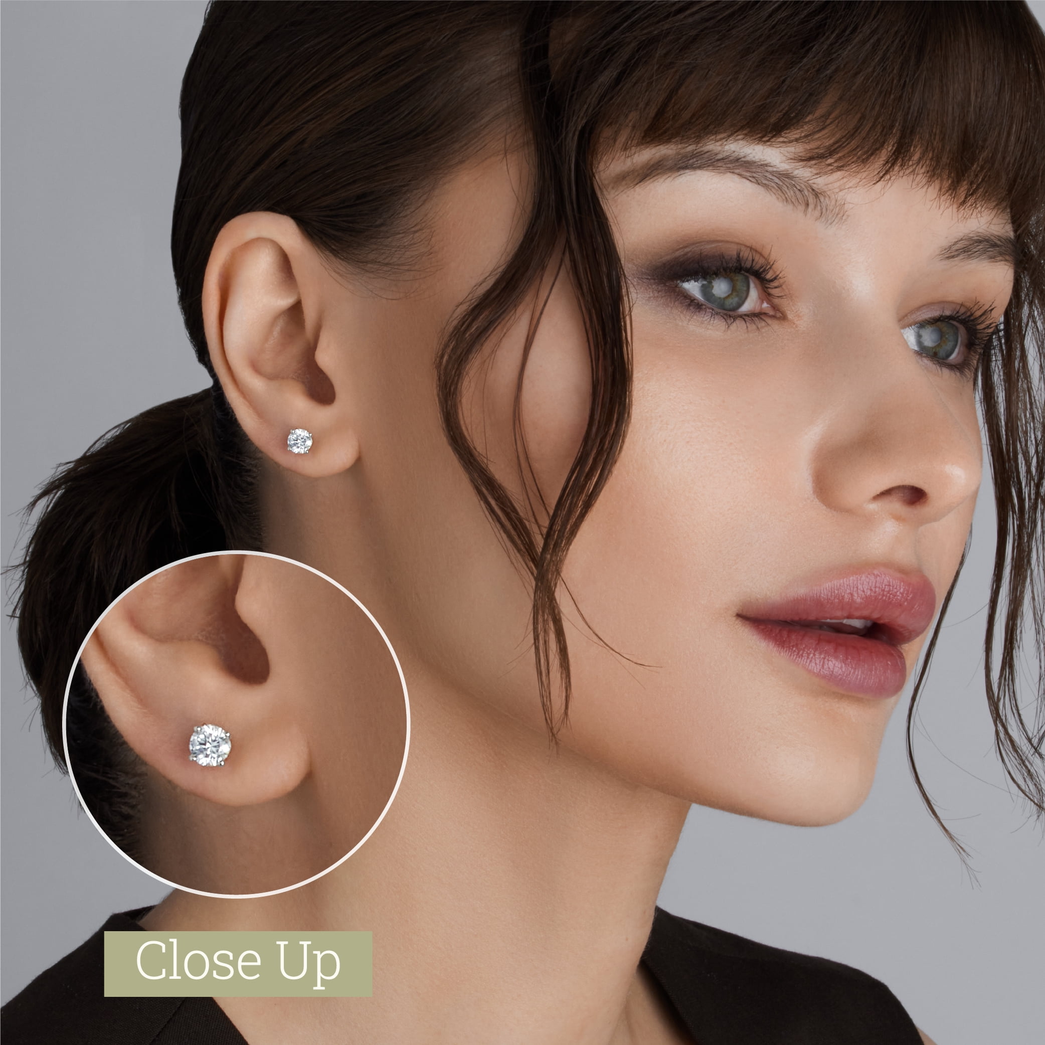 Gilded 1 CTW Lab-Grown Diamond Stud Earrings for Women & Men, Round Cut 925 Sterling Silver, Hypoallergenic Jewelry - SI1 Clarity F Color