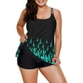 thumbnail image 1 of Women Plus Size Vintage Print Strappy Back Tankini Set Flowy Tankini Bathing Suits for Women Tummy Control Two Piece Swimwear, 1 of 7