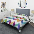 thumbnail image 3 of Designart 'Geometrical Retro Design III' Ensemble de Housse de Couette Mi-Siècle, 3 of 4