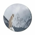 thumbnail image 1 of Winter Mouse Pad for Computers, Portrait of a Cougar and Snowy Mountains Outdoor Scene, Round Non-Slip Thick Rubber Modern Gaming Mousepad, 8" Round, Pale Grey Purpleblue, by Ambesonne, 1 of 2