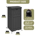 thumbnail image 2 of Uforic 32 Gallon Large Outdoor Trash Bin, Waterproof Garbage Can with Lid and Drip Tray for Porch, Backyard, Patio, Black, 2 of 9
