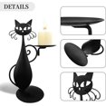 thumbnail image 2 of Candelabros de metal vintage Candelabros negros (2 piezas) - Candelabros cónicos de hierro forjado vintage, perfectos para regalo de madre, decoración de cena familiar, 2 of 5