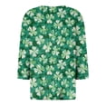 thumbnail image 5 of COMVALUE Saint Patricks Day for Women 2026 Lucky Shamrock 3/4 Sleeve Shirt Funny Irish Graphic Tee Spring Party Tops (Mint Green, M), 5 of 9