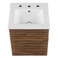 thumbnail image 6 of Modway Render 18" Modern Wood Wall-Mount Bathroom Vanity in Walnut/White, 6 of 9