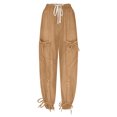 thumbnail image 4 of REALiKUN Women Baggy Barrel Jeans High Waisted Drawstring Bow Tie Cargo Jean Retro Wide Leg Ankle Denim Joggers, 4 of 6
