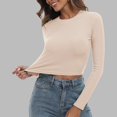 thumbnail image 2 of Summer Tops for Women Medium Sleeve Long Sleeve Compression Women Casual V Neck Casual Shirts for Summer Tall Women's Shirts Tan Raglan Shirt Exercise Tops Workout Womens T Shirt Short Beige 2XL, 2 of 9
