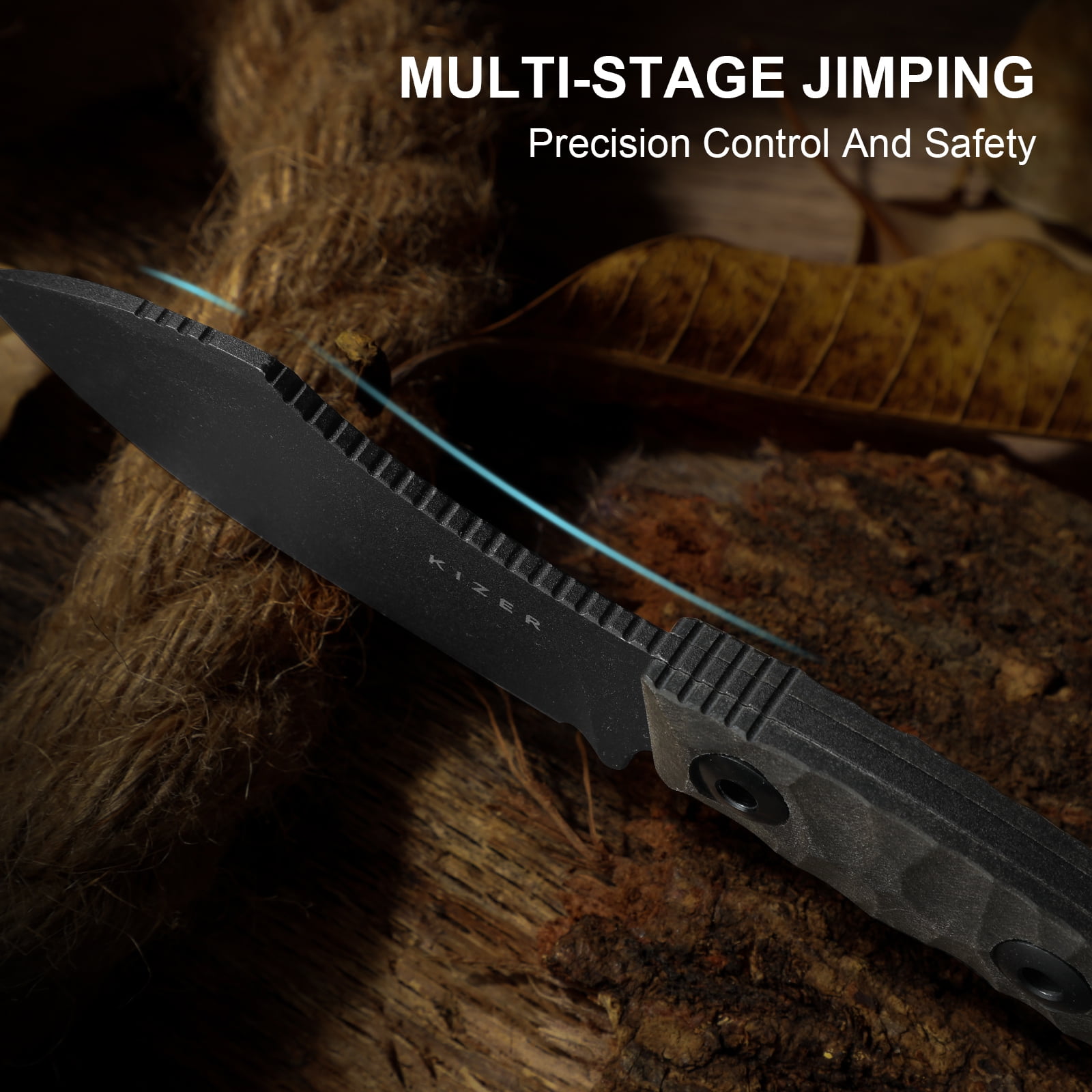 Kizer Rook Fixed Knife 10V Blade Richlite® Handle With Sheath 1090A1 Camping