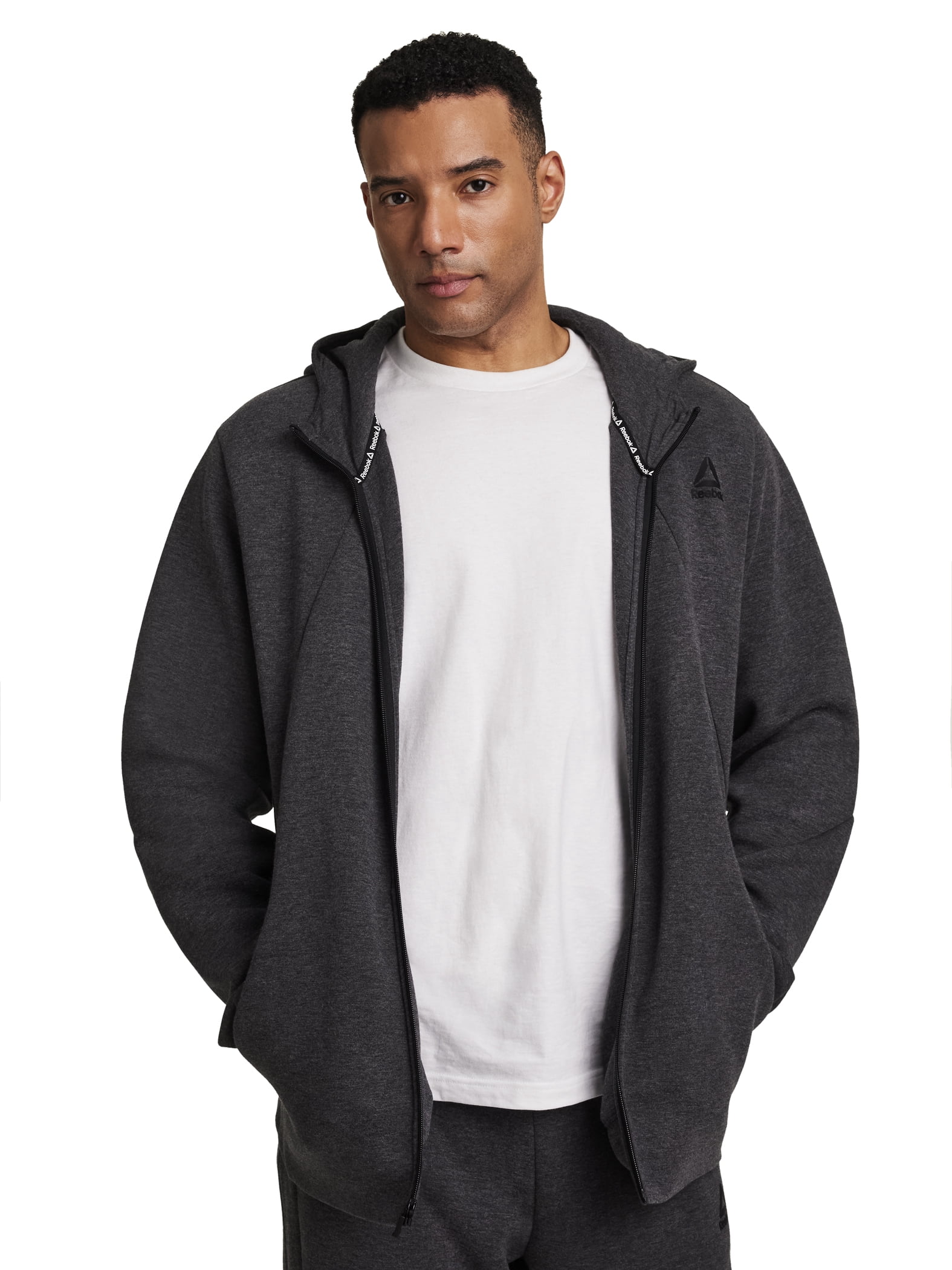 Reebok Men's and Big Men's Momentum Fleece Full Zip Hoodie, Sizes XS-5XL