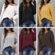 thumbnail image 4 of Suéter con capucha para mujer, tejido con cable, cuello en V, manga larga, jersey, jersey suelto inf Abanopi Negro/Grande, 4 of 7