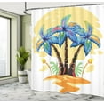 thumbnail image 5 of Ambesonne Tropical Shower Curtain, Cartoon Island Sunset, 69"Wx70"L, Blue Orange, 5 of 5