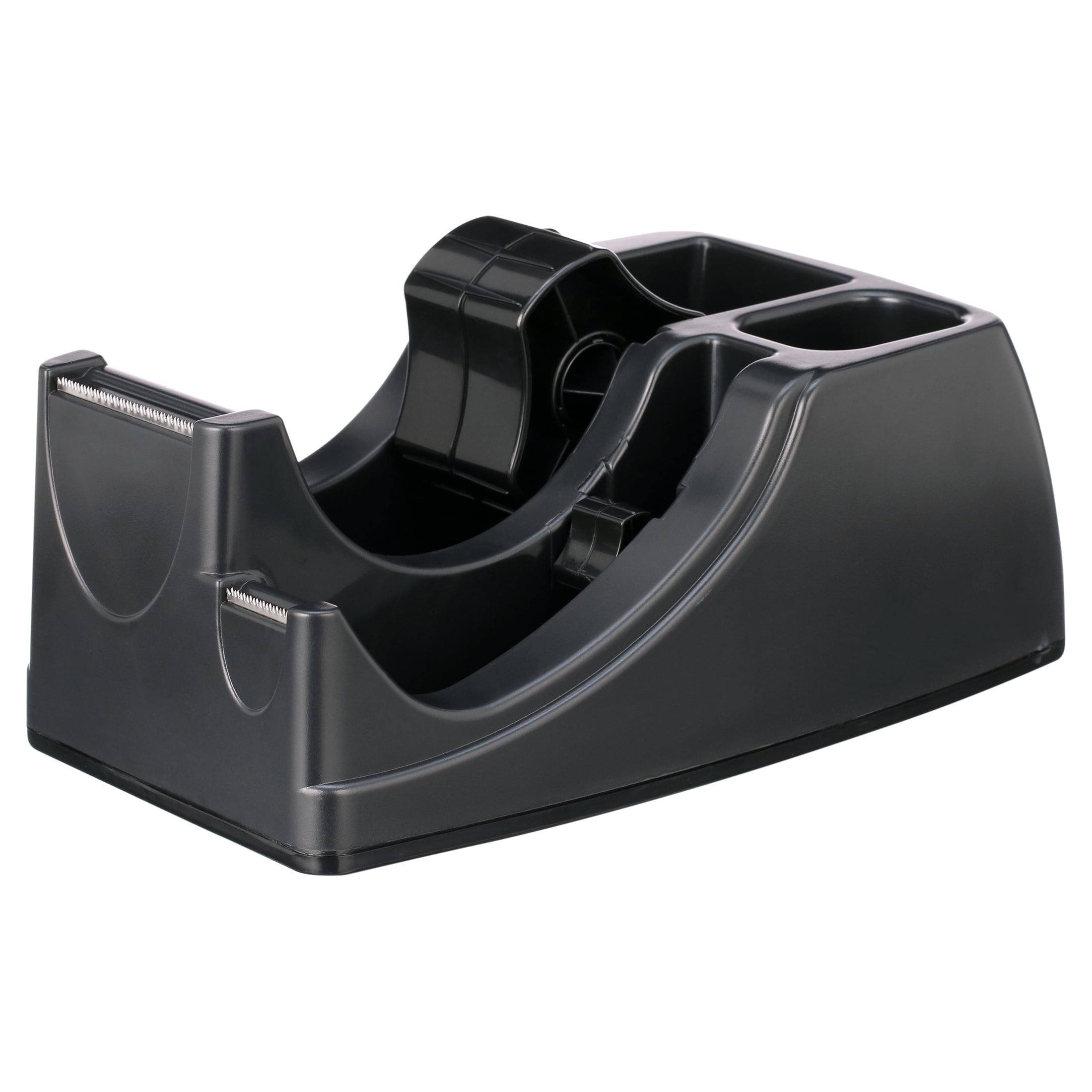 Officemate Multi-Purpose Tape Dispenser and Desk Organizer, Recycled, Black