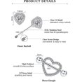 thumbnail image 2 of 4 Pairs Stainless Steel Nipple Rings Tongue Ring Piercing Body Jewelry Barbell Cz Heart Shape Rings For, 2 of 4