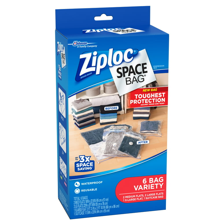 Ziploc Space Bag Vacuum Seal Variety Combo Storage Bag (6 Count)