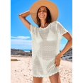 thumbnail image 3 of Vestido de playa calado ANRABESS para cubrir el traje de baño, blanco, talla L, 3 of 9
