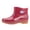 Red, variant on Women's Short Rain Boots Durable Gloss Classic Low Heel Ankle Rain Footwear Waterproof Slip On Daily Chore Garden Wear