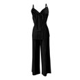thumbnail image 5 of HAYIMI Womens Summer Outfits Sets 2 Pieces Striped Outfit Sleeveless Casual Tank Tops With High Neck And Matching Trousers Solid Color Soft Clothes Sets, 5 of 5