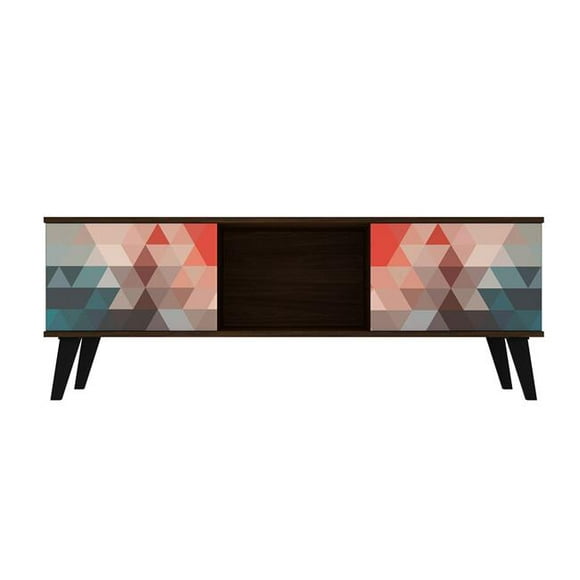 Doyers Mid-Century Modern TV Stand in Multicolor & Blue&#44; 19.84 x 53.15 x 14.17 in.