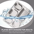 thumbnail image 2 of 6 Pcs Stainless Steel Tray Cafeteria Divided Tray Cafeteria Plate Lunch Holder Divided Cafeteria Tray, 2 of 5