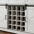 thumbnail image 4 of Farmhouse Wine Bar Cabinet w/Sliding Barn Door, 58" Kitchen Coffee Bar Cabinet w/Wine & Glass Rack, Storage Shelves, 3 Drawers, Rustic Large Buffet Sideboard for Dining Room, Antique White, 4 of 9
