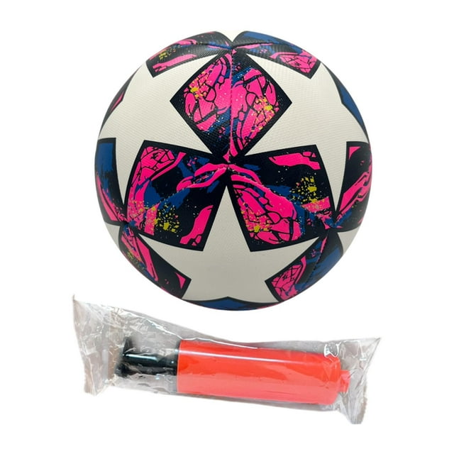 Balón de fútbol tamaño 5 de cuero sintético, portátil, equipo de entrenamiento oficial para partidos. Púrpura