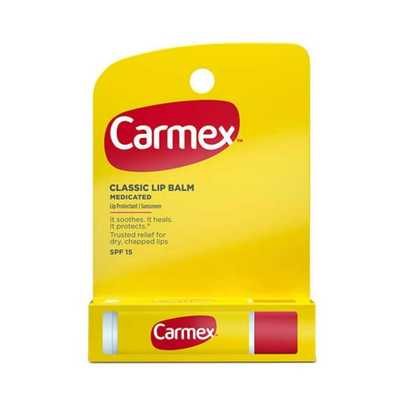 Carmex Classic Lip Balm Original Medicated Lip Balm Stick With Spf 15 To Protect Lips Original Stick, Blam 0.15 Oz