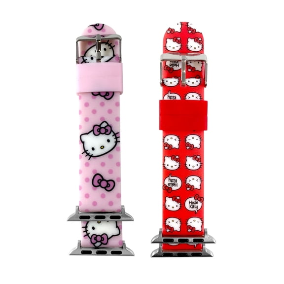 Hello Kitty 2 Piece Interchangeable Silicone Straps for Apple Watch, 38/40/41mm
