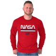 thumbnail image 5 of NASA Retro Worm Logo American Flag Long Sleeve TShirt Men Women Brisco Brands M, 5 of 6