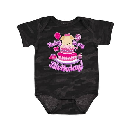 

Inktastic Today is My Birthday Puppy (pink) Gift Baby Girl Bodysuit