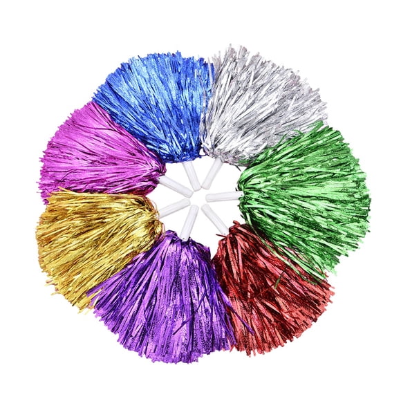 CIMAXIC Pompon de Danse 6 Pcs Ensemble d'Accessoires de Costume de Cheerleader Cheerleading Pompon de Fête Balle Danse Déguisement Fête Sports Pompon Cheer (Couleur Aléatoire), 13.78"X0.39"X0.39 Pouces