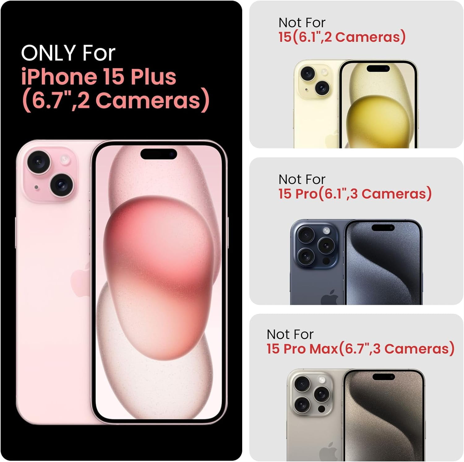 for iPhone 15 Plus Case, Silicone Upgraded [Camera Protection] Case with [2 Screen Protectors], Soft Anti-Scratch Microfiber Lining Inside, 6.7 inch, Blue