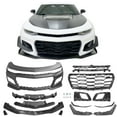 thumbnail image 2 of Ikon Motorsports Front Bumper Cover Compatible with 2019-2024 Chevy Camaro LS LT1 Unpainted ZL1 1LE Style Front Bumper Conversion Guard PP, 2 of 8