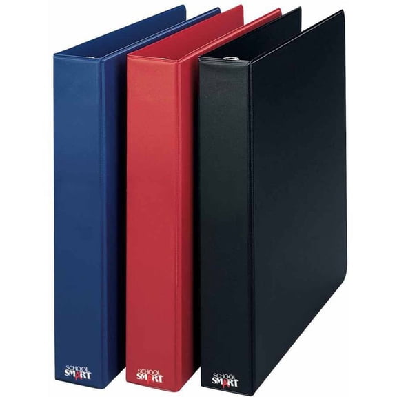 School Smart Polypropylene Round Ring Binder, 3 Inch, Blue