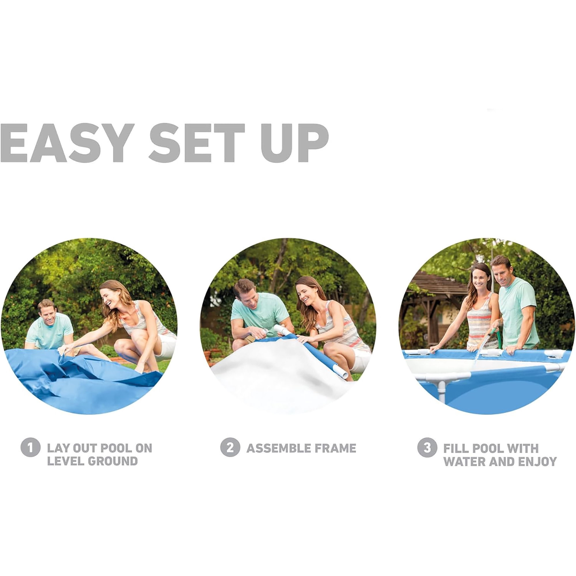 Intex: Canopy Metal Frame Splash Pool - 6' x 15" - UPF 50+ Sunshade Cover, Built-In Water Sprayer, Puncture-Resistant, Wade Kiddie Pool, Kids 3+
