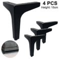 thumbnail image 1 of 4 Pack 15cm Metal Furniture Sofa Legs,furniture Feet Replacement,black, 1 of 5